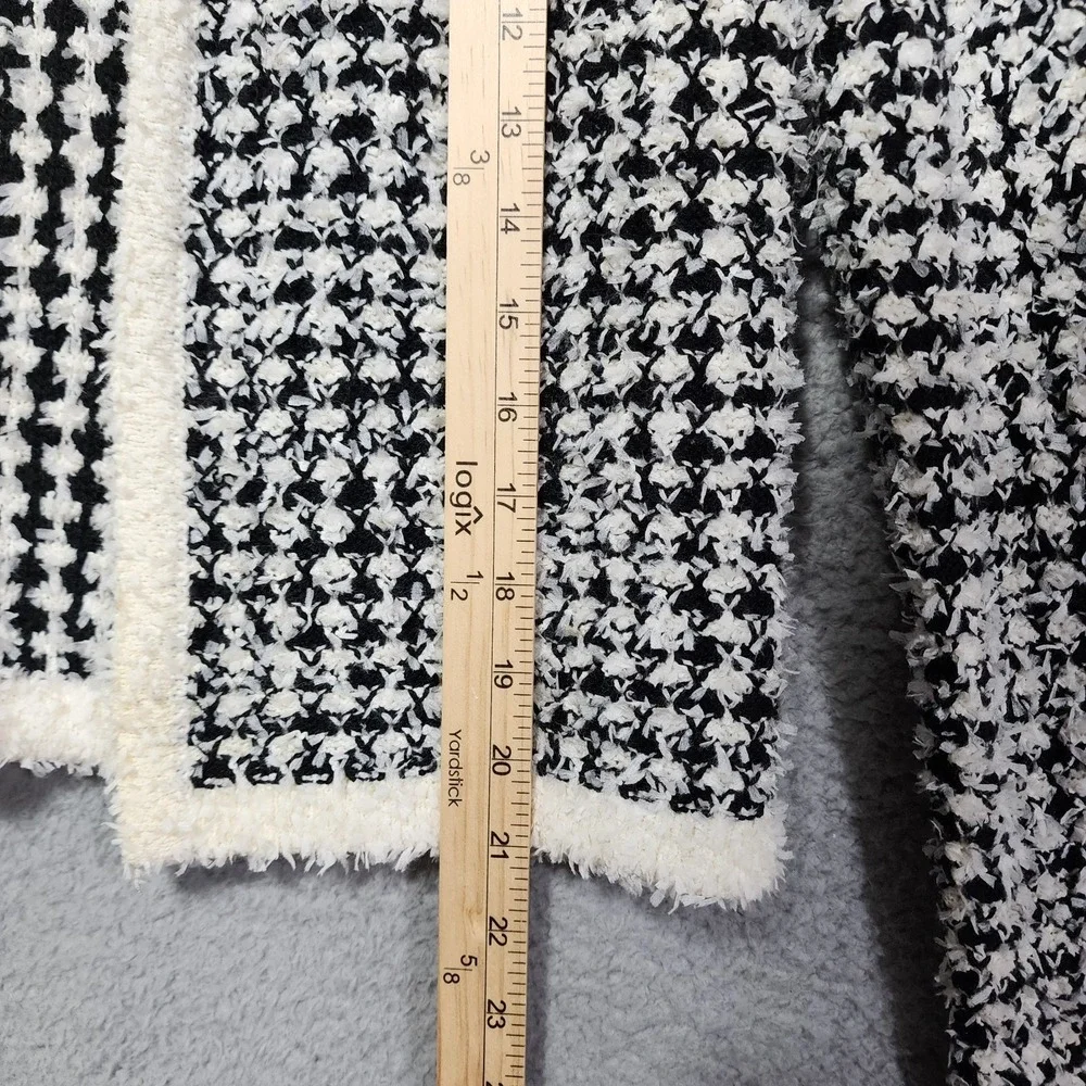 7th Avenue Design Studio New York Co Womens Cardigan Sweater Black‎ White Medium